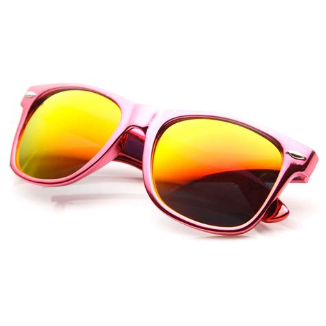 Chrome Reflective Coat Flash Mirror Lens Horn Rimmed Sunglasses Summer Sunglasses Sunglasses