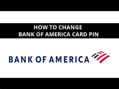 How To Change Bank Of America Debit Card Pin YouTube