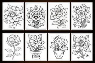 Bold And Easy Flower Coloring Pages Graphic By E A G L E · Creative Fabrica