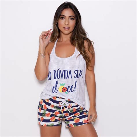 Baby Doll Tropical Lingerie Br Atacado Para Revenda