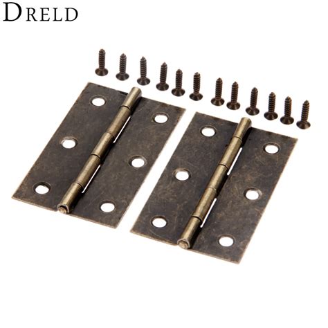 Dreld Pcs Vintage Bronze Cabinet Door Luggage Hinge Jewelry Wood Boxes