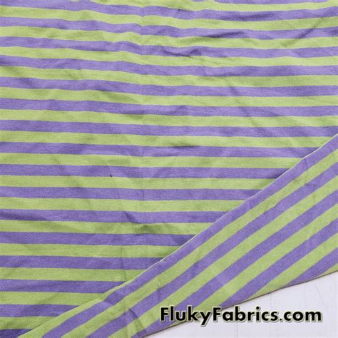 Green and Purple Stripe Yarn Dyed Cotton Lycra | #FlukyFabrics