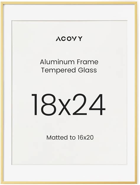 Acovy 18x24 Gold Frame 18x24 Frame Matted To 16x20 Metal 18 X 24 Picture Frames