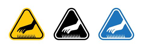 Caution Hot Surface Sign Dont Touch Heat Burn Vector Image