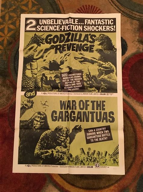 VINTAGE ~ GODZILLA's REVENGE ~ ORIGINAL MOVIE POSTER ~ 27 X 41 NICE ...