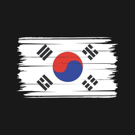 South Korea Flag Brush Vector National Flag Vector Art At