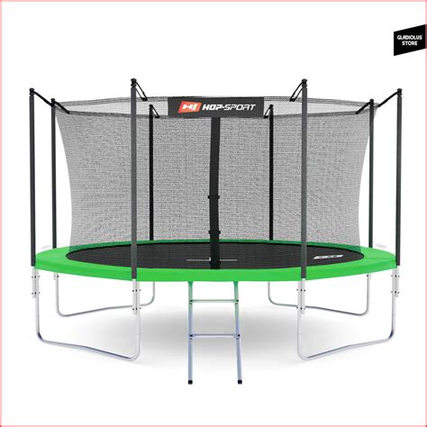 Батут Детский Hop-Sport 366 См (12 Ft) (зеленый) с Внутренней Сеткой ...