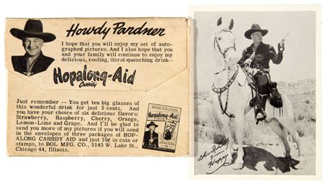 Hake S “hopalong Cassidy Ade” Premium Cards With Mailer