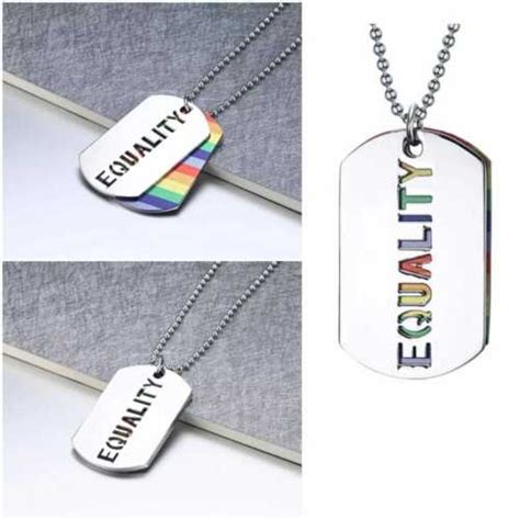 Gay Pride Equality Lgbt Lesbian Love Necklace Jewellery Stainless Steel