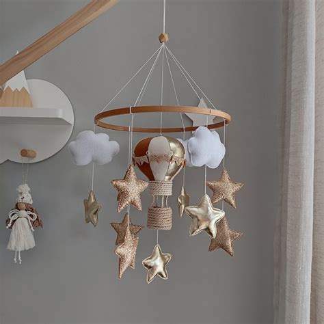 Hot Air Balloon Baby Mobile Gender Netural Crib Mobile Felt Baby
