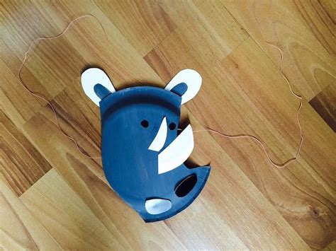 Stay-at-Home Safari: Make this Rad Rhino Mask Today | Paper plate masks ...