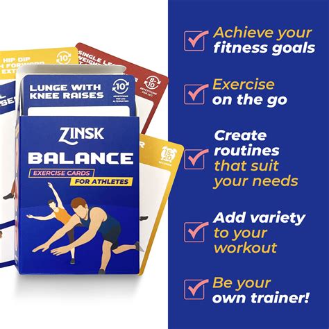 Snapklik.com : Balance Exercise Cards For Athletes Workout Cards For
