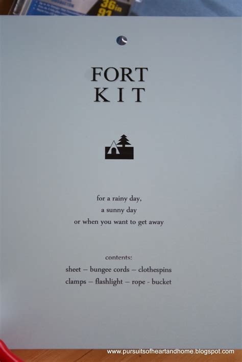 pursuits of heart and home: Fort Kit {Day 6}