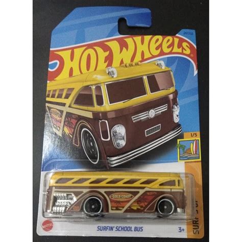 Jual Hot Wheels Surfin School Bus Kuning Coklat Shopee Indonesia