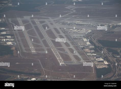 Aerial view of Houston IAH Airport Stock Photo - Alamy