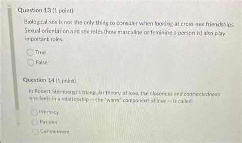 Biological Sex Is Not The Only Thing To Consider When Chegg