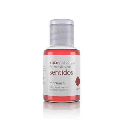 Óleo para Massagem Beijável Função Hot Sentidos Morango ml Brincadeira Secreta