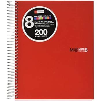 Amazon Miquelrius Subject Spiral Notebook College Ruled Red