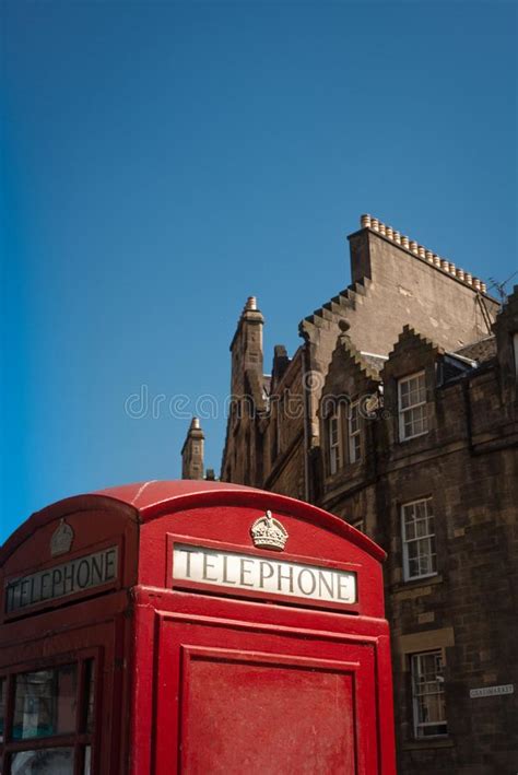 Vintage Red Telephone Booth In Edinburgh Scotland Stock Photo Image