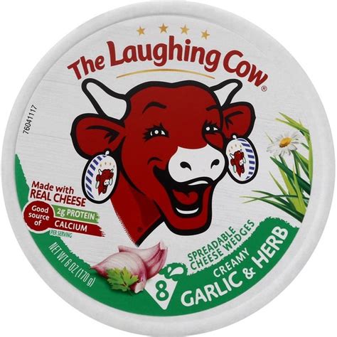 The Laughing Cow Creamy Garlic And Herb Spreadable Cheese Wedges 0 43 Oz