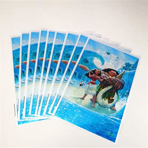 10pcs 16525cm Ocean Moana Loot Bag Plastic T Bags Birthday Theme