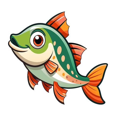 Vector de um bonito desenho animado de peixe salmão em fundo branco