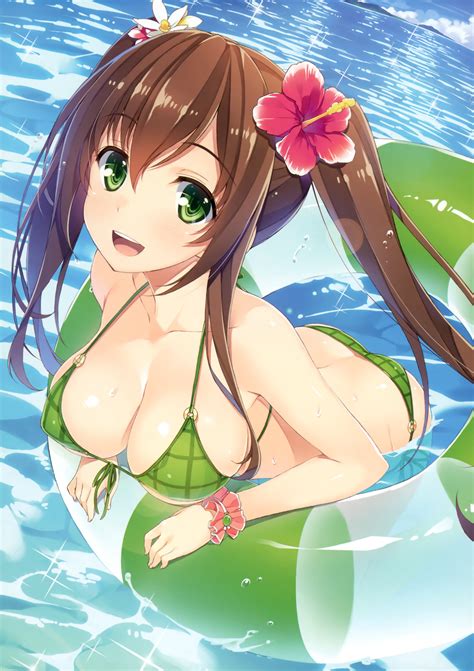 Wallpaper Yuuki Hagure Original Characters Bikini Cleavage