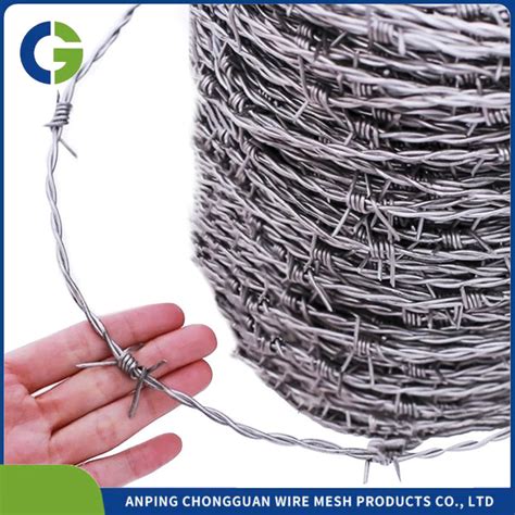 50kgroll Galvanized Barbed Iron Wire Chain Link Fence Top Barbed Wire