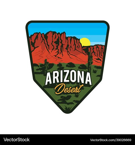 Patch Design Arizona Desert Logo Design Royalty Free Vector