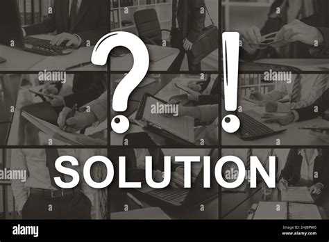 Solution concept illustrated by pictures on background Stock Photo - Alamy