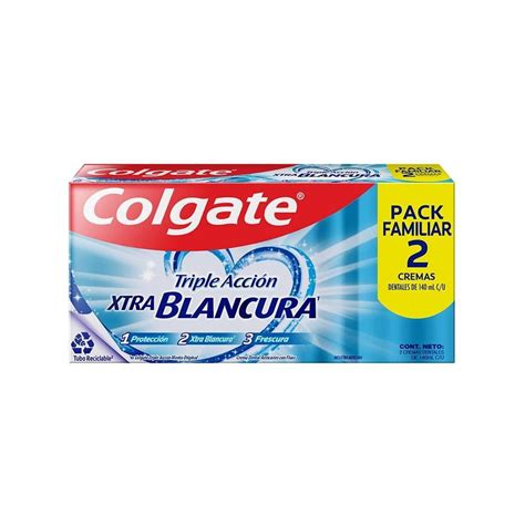 Pasta dental Colgate Triple Acción xtra blancura pack familiar 2 piezas