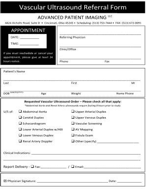 Ultrasound Referral Form Fill Online Printable Fillable Blank