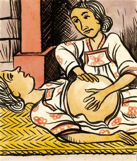 As Era El Rol De La Partera Azteca Midwife Birth Art Aztec