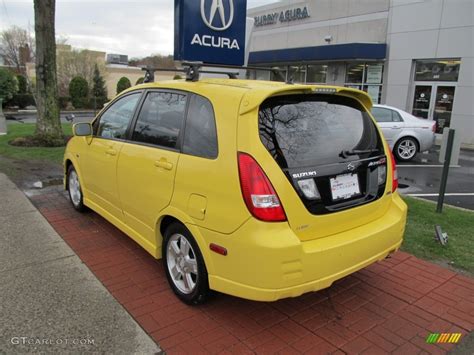 Electric Yellow Suzuki Aerio Sx Awd Sport Wagon Photo