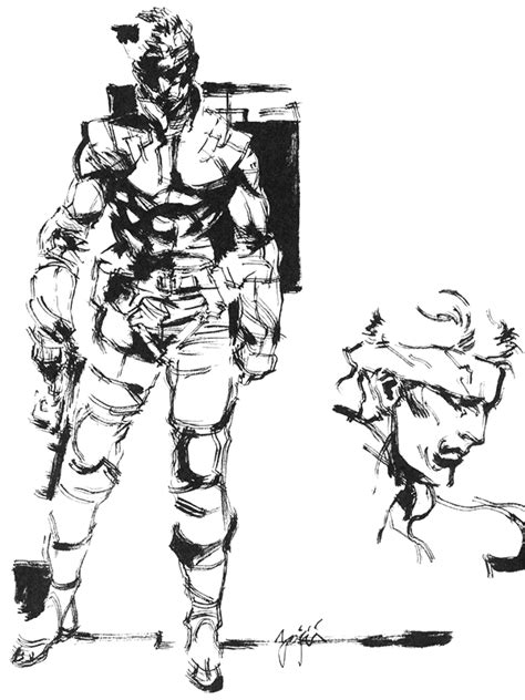 Solid Snake Sketch - Characters & Art - Metal Gear Solid | Metal gear, Snake sketch, Metal gear ...