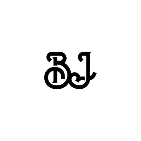 Bj Monogramm Logo Design Buchstabe Text Name Symbol Monochromes