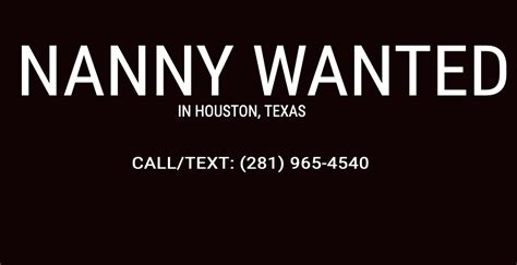 Live In Nanny Wanted In Houston Texas