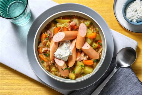 Bunter Linseneintopf mit Wiener Würstchen Rezept HelloFresh