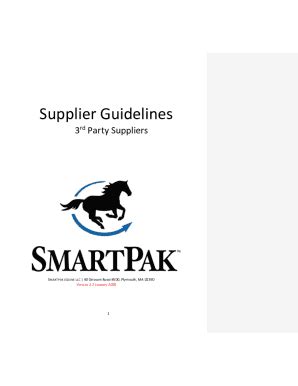 Fillable Online Supplier Guidelines Rd Party Suppliers Fax Email Print