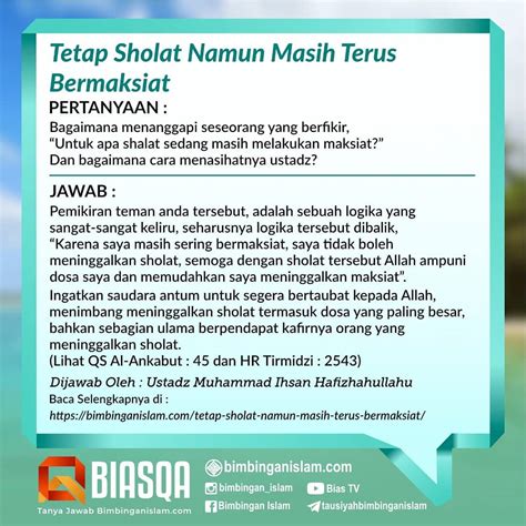 Poster Islami Tetap Sholat Namun Masih Terus Bermaksiat