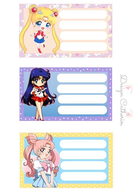 Stickers De Cursos Sailor Moon Garabatos Lindos Etiquetas Para