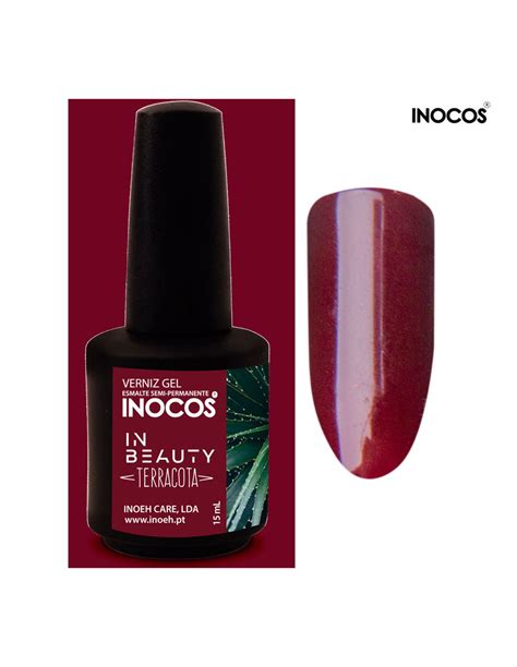 Terracota Verniz Gel 15ml Inocos Vermelho Escuro Verniz De Gel