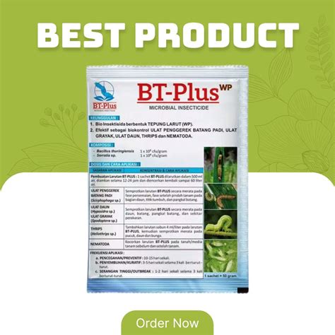 Jual Bt Plus Bio Insektisida Bt Plus Insektisida Organik Gram