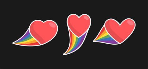 Heart Icon With Rainbow Flag Tail Lgbt Support And Love Design Lesbian Gay Bisexual