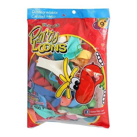 Bolsa De Globos Party Loons No 9 Varios Colores 100 Pzas Walmart