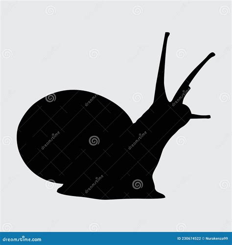 Snail Silhouette Snail Isolated On White Background Stock Vector