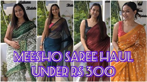 Under Rs Meesho Saree Haul Saree Try On Haul Affordable Saree