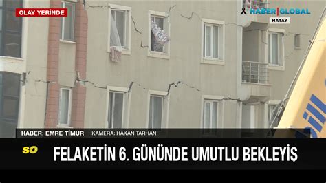 Hatay da korku dolu anlar Binadaki çatlaklar böyle görüntülendi