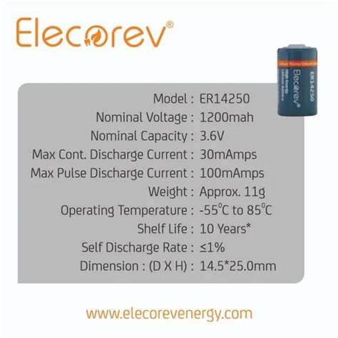 Elecorev Er Lisocl Metering Battery At Rs Piece In