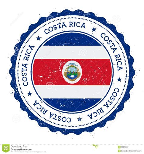 Sello De Goma Del Grunge Con La Bandera De Costa Rica Ilustración Del